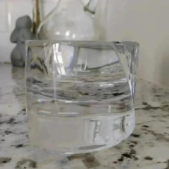 MIKASA Crystal Votive Tea Light Candle Holder Clear Vintage Glass with Tags - Picture 5 of 5